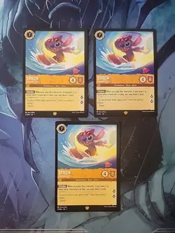 Disney Lorcana TCG Stitch Carefree Surfer First Chapter Legendary Card Non Foil - Image 1