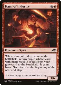 MTG Magic NEO Kamigawa Neon Dynasty - 1x EN NM 149 C Kami of Industry - Image 1