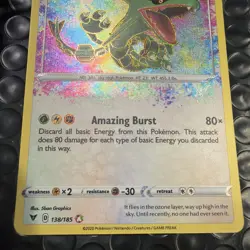 Pokemon Rayquaza 138/185 Amazing Rare Holo Swsh04 Vivid Voltage TCG Card - Image 3
