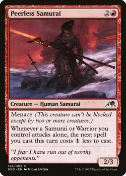 MTG Magic NEO Kamigawa Neon Dynasty - 1x EN NM 156 C Peerless Samurai - Image 1