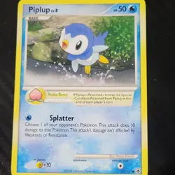 Pokemon Piplup 72/100 Majestic Dawn 50 HP Common Regular Basic English Card - Image 1