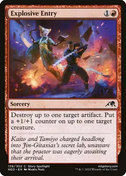 MTG Magic NEO Kamigawa Neon Dynasty - 1x EN NM 139 C Explosive Entry - Image 1