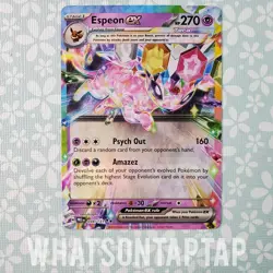 Pokemon Card Espeon Ex 034/131 Ultra Rare Scarlet Violet Prismatic Evolutions LP - Image 1