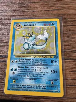 Pokemon TCG Vaporeon Holo Card Jungle 12/64 (NM)U - Image 2
