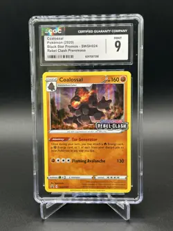 Pokemon TCG Coalossal Promo Sword & Shield Promo Cards SWSH024 CGC Mint 9 - Image 1