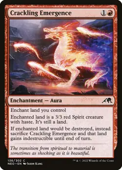 MTG Magic NEO Kamigawa Neon Dynasty - 1x EN NM 136 C Crackling Emergence - Image 1