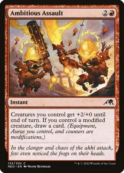 MTG Magic NEO Kamigawa Neon Dynasty - 1x EN NM 133 C Ambitious Assault - Image 1