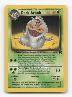 Pokemon TCG - Dark Arbok 19/82 Moderately Played Rare Team Rocket Unlimited - Image 1