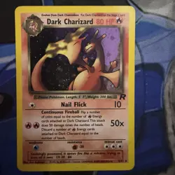 Dark Charizard 4/82 Holo Rare Team Rocket Pokemon Card WOTC Holo MP+ - Image 1