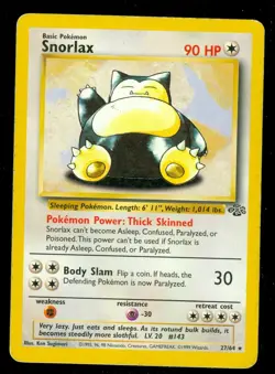 Pokemon SNORLAX 27/64 Jungle - RARE - Lightly Played - Image 1