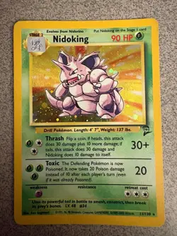 Pokemon TCG Nidoking Base Set 2 Holo Unlimited Rare Card 11/130 LP/MP Condition - Image 1