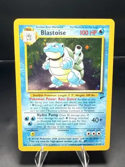 Pokemon TCG Blastoise 2/130 Base Set 2 Holo Rare WOTC Vintage LP - Image 1