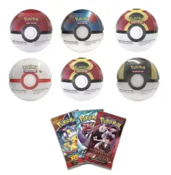 6 x Pokemon TCG Pokeball Tins - 18 Booster Packs Factory Sealed Costco Confirmed - Image 1