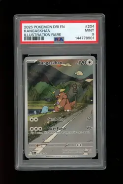 2025 Pokemon Destined Rivals DRI En Kangaskhan Illustration Rare #204 PSA 9 Mint - Image 1