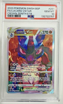 Lucario ✨ VSTAR Pokemon TCG SWSH291 Crown Zenith PSA 10 Black Star Promo Holo - Image 1