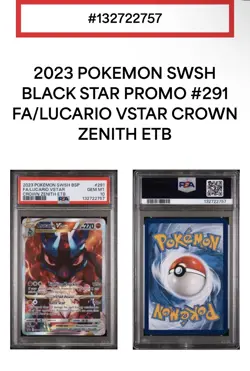 Lucario ✨ VSTAR Pokemon TCG SWSH291 Crown Zenith PSA 10 Black Star Promo Holo - Image 3