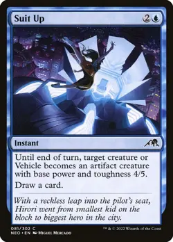 MTG Magic NEO Kamigawa Neon Dynasty - 1x EN NM 081 C Suit Up - Image 1