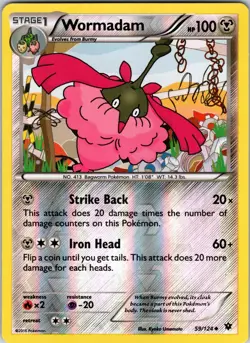 Wormadam (59) 59/124 XY - Fates Collide Pokemon LP Reverse Holo - Image 1
