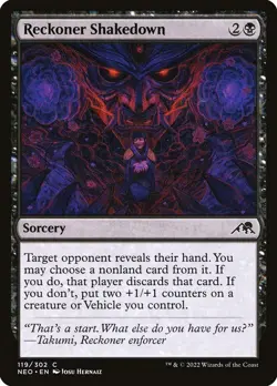 MTG Magic NEO Kamigawa Neon Dynasty - 1x EN NM 119 C Reckoner Shakedown - Image 1
