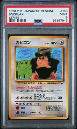 PSA 9 Snorlax #143 Japanese Vending Series 1 Pokemon 1998 - Image 1