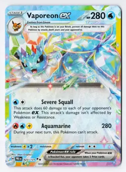 Vaporeon ex 023/131 - Pokemon Prismatic Evolutions Double Rare Holo Foil NM - Image 1