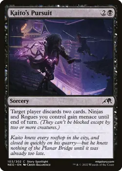 MTG Magic NEO Kamigawa Neon Dynasty - 1x EN NM 103 C Kaito's Pursuit - Image 1