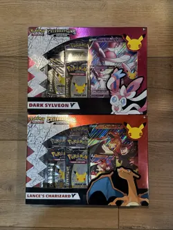 Pokemon TCG: Celebrations Collection Lances Charizard & Dark Sylveon (2 boxes) - Image 1