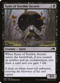 MTG Magic NEO Kamigawa Neon Dynasty - 1x EN NM 105 C Kami of Terrible Secrets - Image 1
