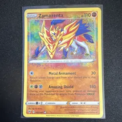 Pokemon Zamazenta Amazing Rare Holo 102/185 Vivid Voltage Basic 110 HP Card - Image 1