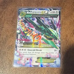 Pokemon M Rayquaza EX XY 76/108 Ultra Rare Full Art Mega Holo Card - Image 1
