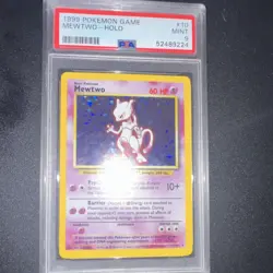 Mewtwo 10/102 Base Set Holo Rare Basic 60 HP PSA 9 1999 English Pokemon Card - Image 1