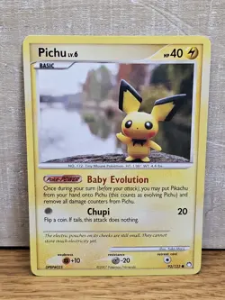 Pichu 93/123 Mysterious Treasures Non-Holo Pokemon Card TCG - Image 1