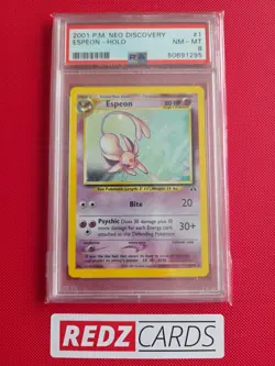 PSA 8 Espeon 1/75 Neo Discovery Holo Rare graded Pokemon Card - Image 1