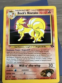 Pokemon TCG Brock's Ninetales Unlimited Holo Rare Card Gym Challenge 3/132 - Image 2