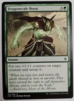 MTG Magic The Gathering Card Dragonscale Boon Instant Green Khans Of Tarkir 2014 - Image 1