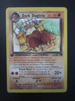 DARK DUGTRIO 1ST EDITION POKEMON CARD 23/82 ROCKET NON HOLO MP - HP - Image 1