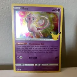 Pokemon Mew Celebrations 011/025 Holo Rare Stamped Card 60 HP English 2021 - Image 2