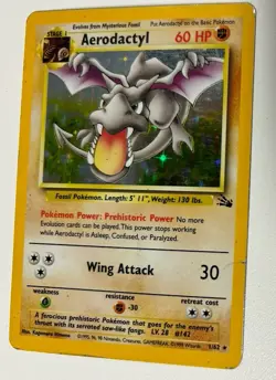 POKEMON AERODACTYL-HOLO-POCKET MONSTERS CARD-NO 1/62 - Image 3