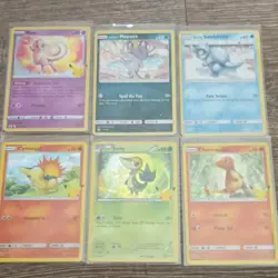Pokemon TCG 6 Card Lot Mew, Alolan Meowth, Sandshrew, Cyndaquil, Snivy - Image 1