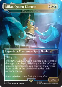 Foil - Miku, Queen Electric - Brago, King Eternal (Rainbow Foil) - 1601 / NM / - Image 1
