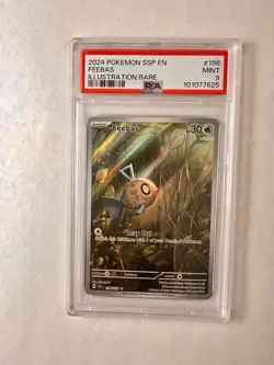 PSA 9 MINT Feebas, SV Surging Sparks Pokemon Illustration Rare, 198/191 - Image 1