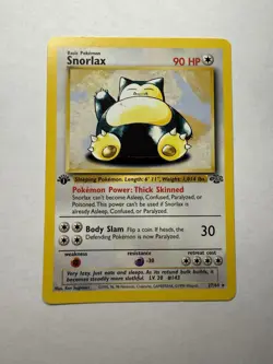 Pokemon Card - Snorlax Jungle 27/64 Rare 1st Edition LP - Image 1