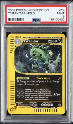2002 POKEMON EXPEDITION #29 TYRANITAR-HOLO PSA 9 - Image 1