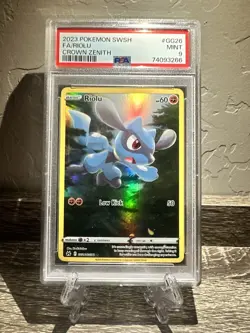 🔥Riolu GG26 Full Art🔥 Pokemon TCG-Crown Zenith 💎PSA 9 Mint Condition 💎 - Image 1