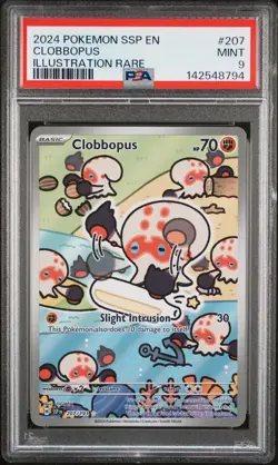 2024 POKEMON SSP EN-SURGING SPARKS ILLUSTRATION RARE #207 CLOBBOPUS PSA 9 - Image 1
