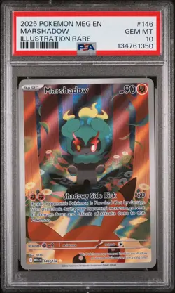 Marshadow 2025 Pokemon Meg En-Mega Evolution #146 Illustration Rare PSA 10 A - Image 1