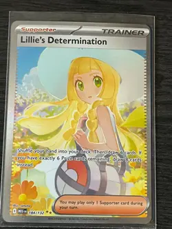 Pokemon TCG Lillie’s Determination Mega Evolution 184/132 SAR English NM In Hand - Image 1