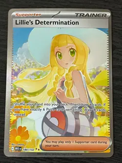 Pokemon TCG Lillie’s Determination Mega Evolution 184/132 SAR English NM In Hand - Image 2