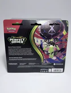 Pokemon TCG Mega Evolution Perfect Order Blister Pack Chikorita ( 3PK ) Sealed - Image 2