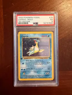 Lapras Holo 1st Edition PSA 5 1999 Pokemon Fossil #105 - Image 1